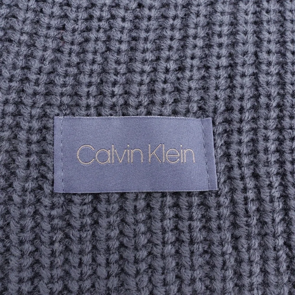 NEW Calvin Klein Men's Chunky Wave Knitted Scarf S14311 Navy Blue $55 MSRP